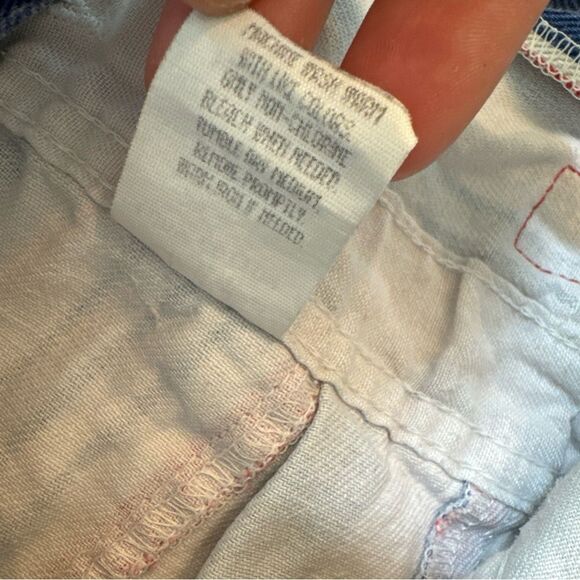 Vintage OshKosh Short Overalls, Size 12M Red White & Blue Stripes, Retro USA - Picture 4 of 6